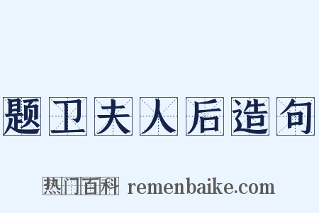 题卫夫人后造句是什么意思的图片